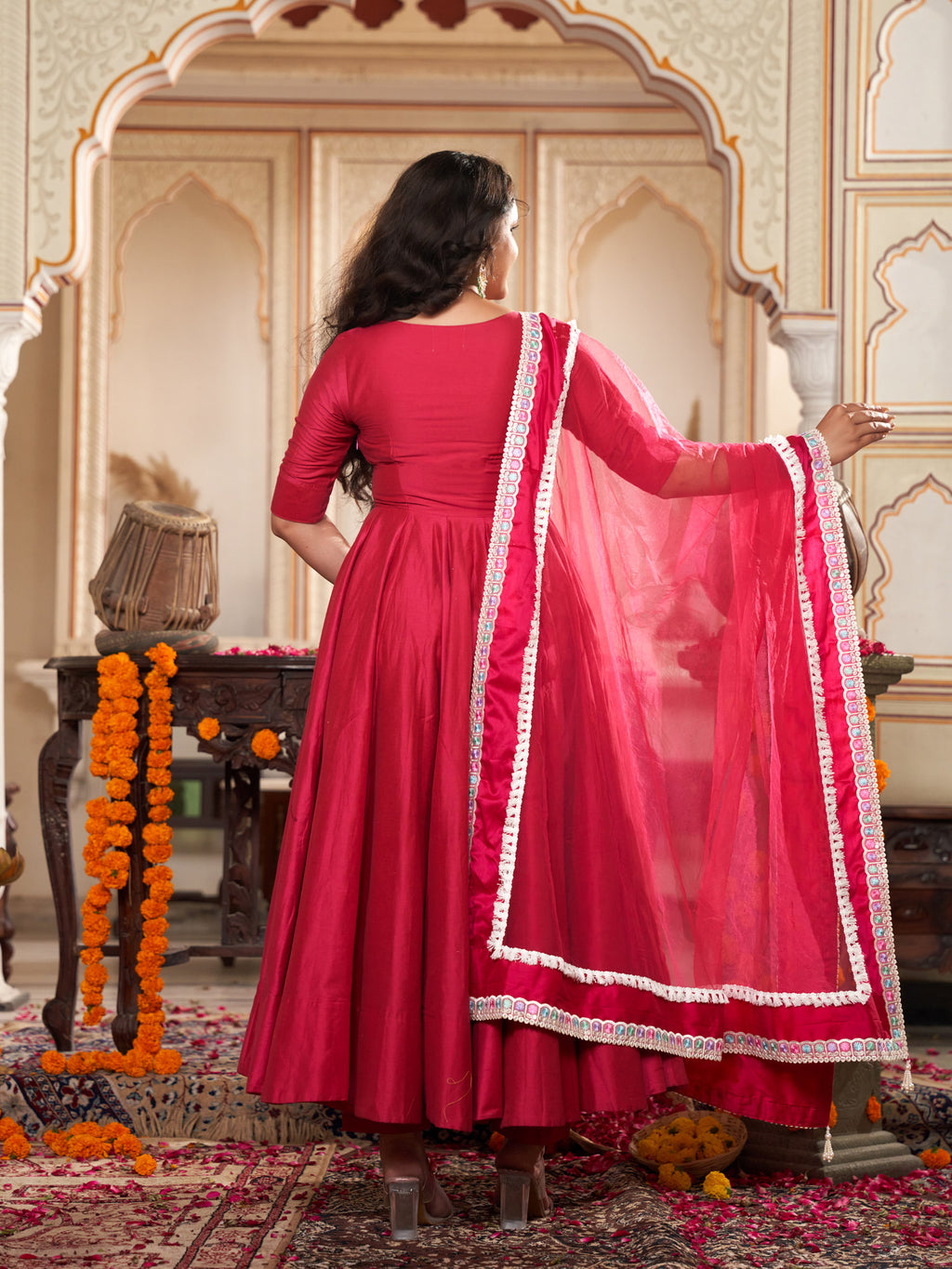 Rose Blossom Anarkali Suit Set - Indianvirasat