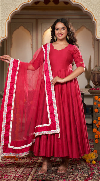 Rose Blossom Anarkali Suit Set