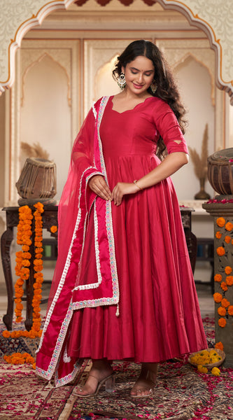 Rose Blossom Anarkali Suit Set