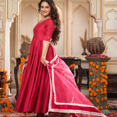 Rose Blossom Anarkali Suit Set