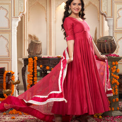 Rose Blossom Anarkali Suit Set