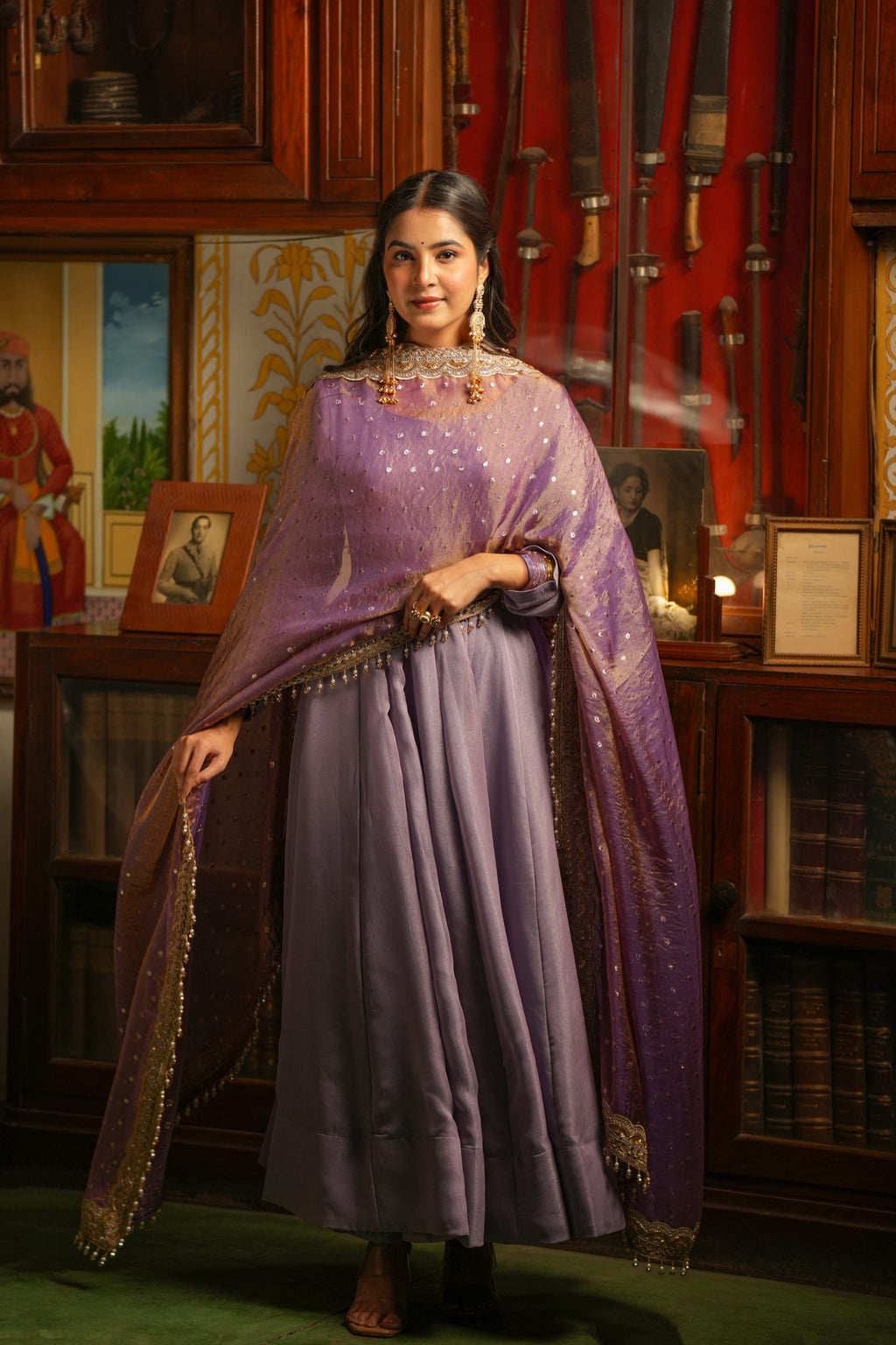 Ruhani Gulab Lavender Anarkali Suit Set