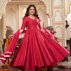Rose Blossom Anarkali Suit Set