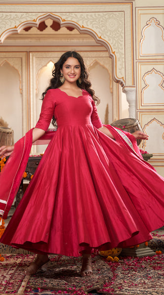 Rose Blossom Anarkali Suit Set