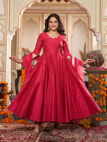 Rose Blossom Anarkali Suit Set