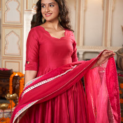 Rose Blossom Anarkali Suit Set