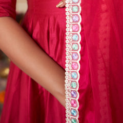 Rose Blossom Anarkali Suit Set