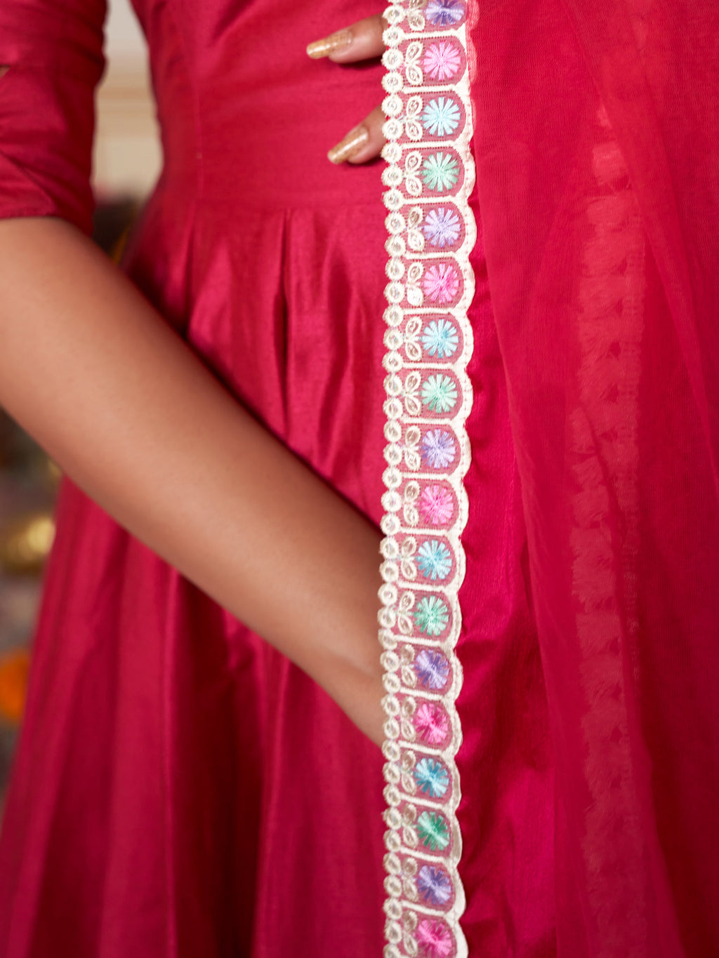 Rose Blossom Anarkali Suit Set - Indianvirasat