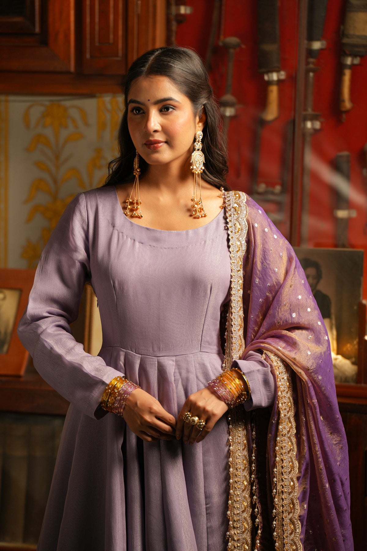 Ruhani Gulab Lavender Anarkali Suit Set