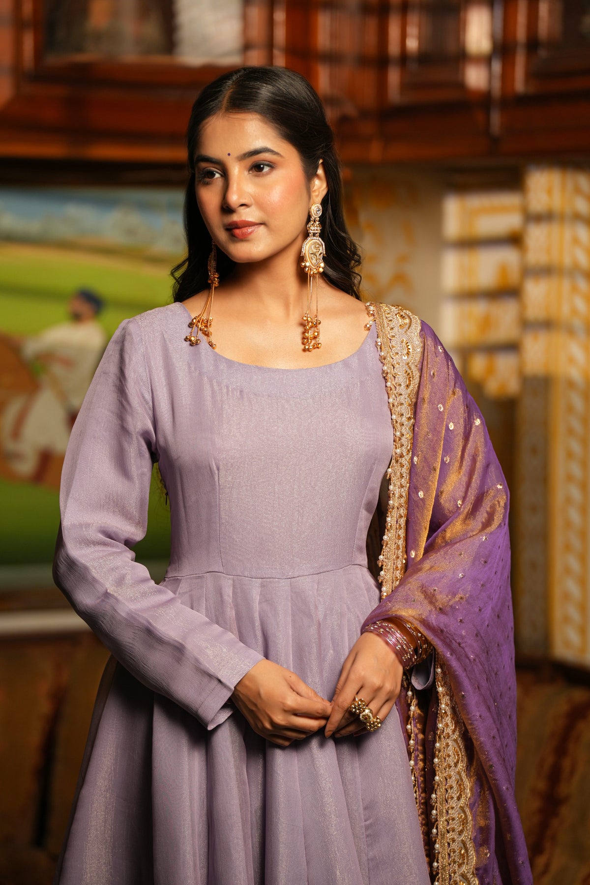 Ruhani Gulab Lavender Anarkali Suit Set