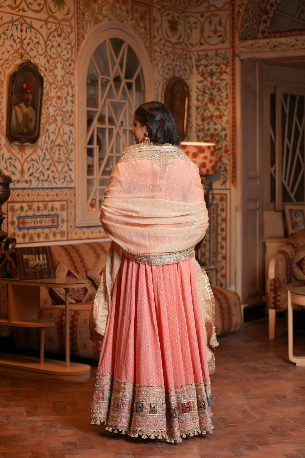 Gulbahaar – Coral Pink Anarkali Suit Set