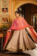 Meher-e-Gul – Blush Pink Dupatta & Champagne Anarkali Suit Set