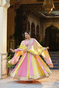 Rangrez Noor – Pink & Sunshine Yellow Anarkali Suit Set