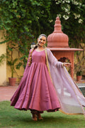 Gulabi Aangan – Rose Mauve Flared Anarkali Suit Set