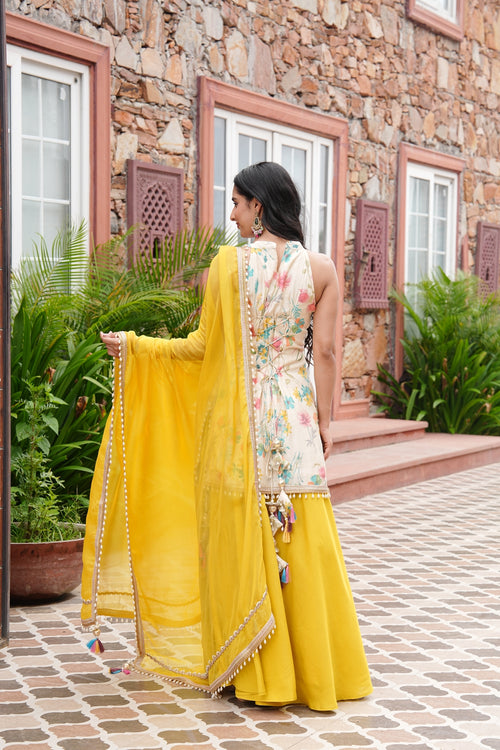 Acacia Yellow Sharara Set