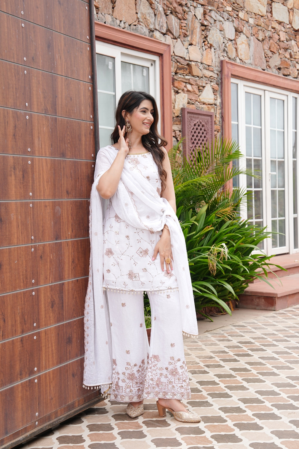 Eshaal White Wedding Wear Kurta Set