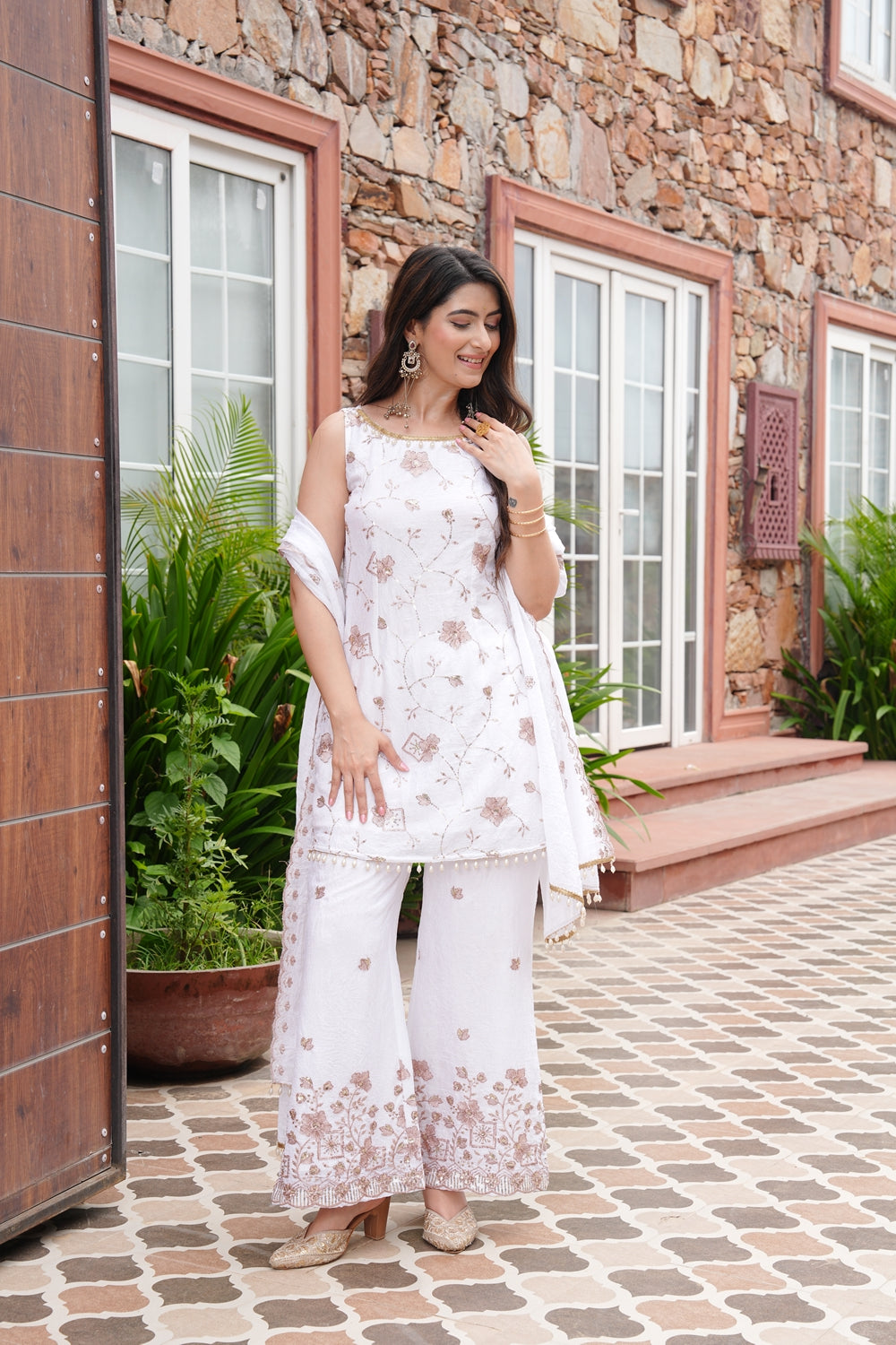 Eshaal White Wedding Wear Kurta Set