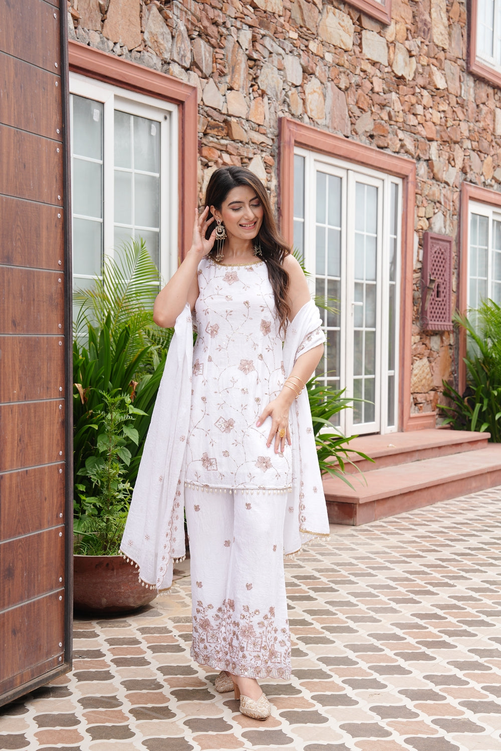 Eshaal White Wedding Wear Kurta Set