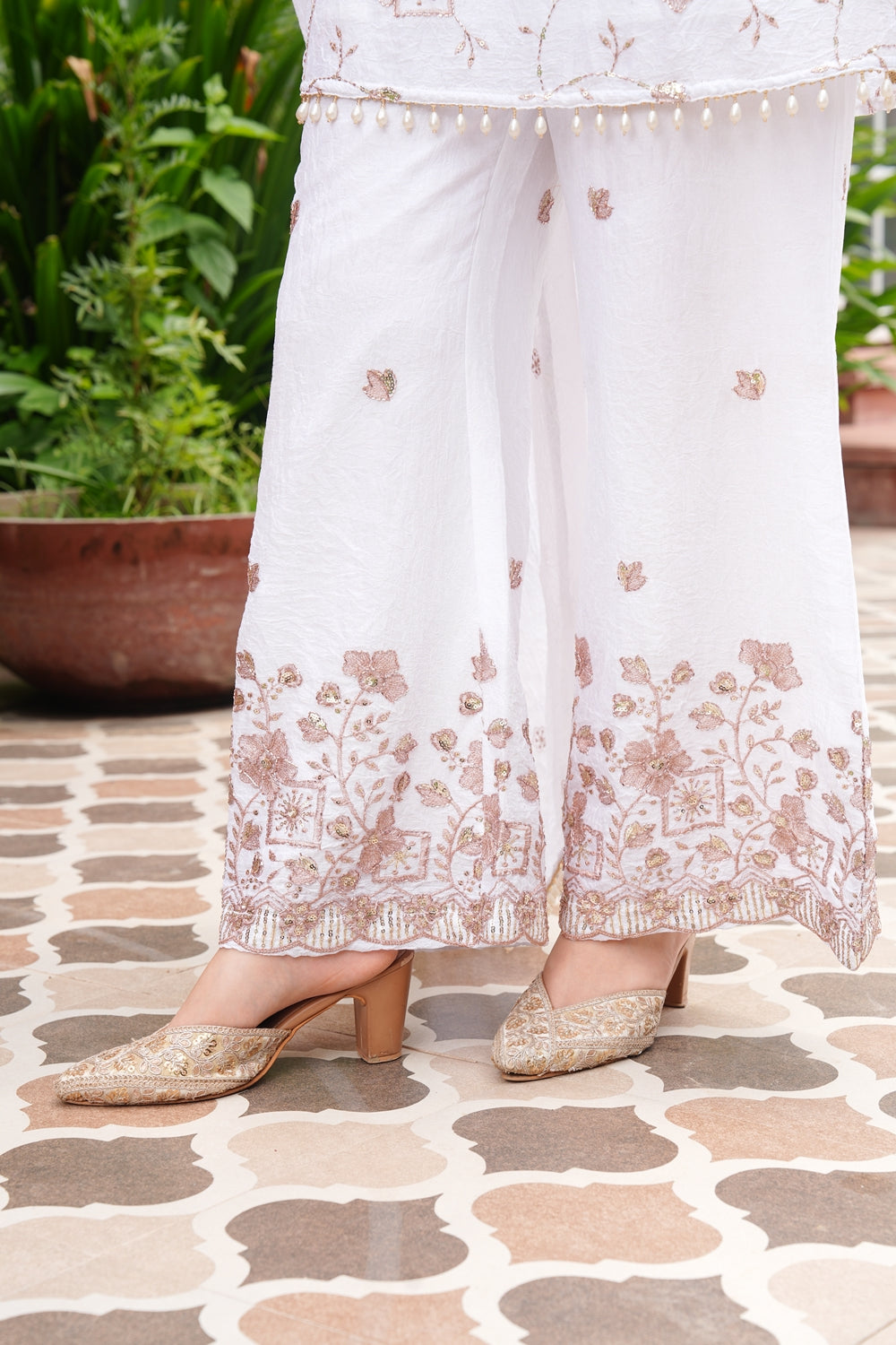 Eshaal white wedding wear kurta set by Indianvirasat, featuring elegant traditional embroidery and a stylish design.