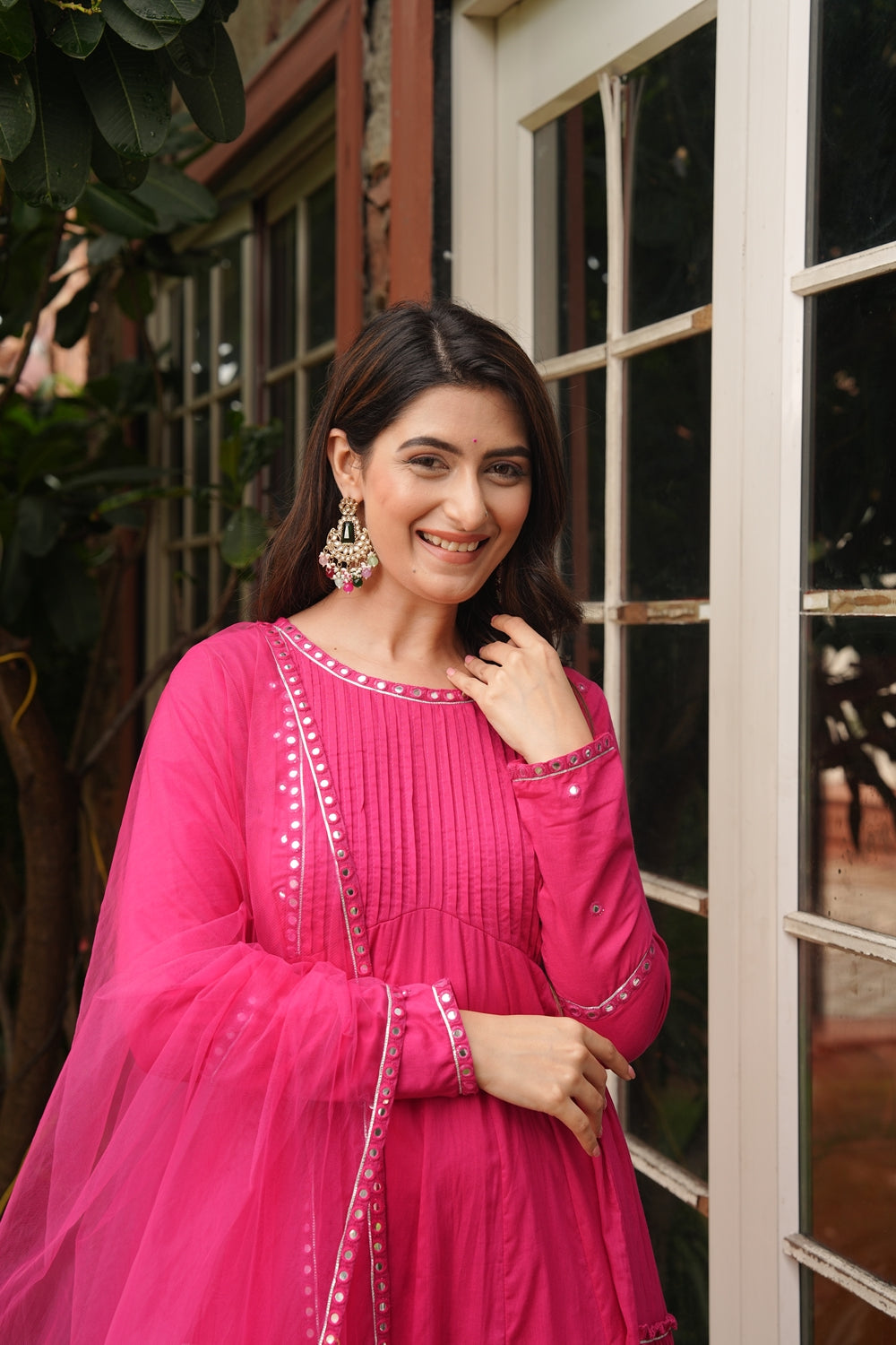 Indian Virasat Rani Noor cotton ethnic dress featuring traditional embroidery and vibrant colors, perfect for cultural occasions.