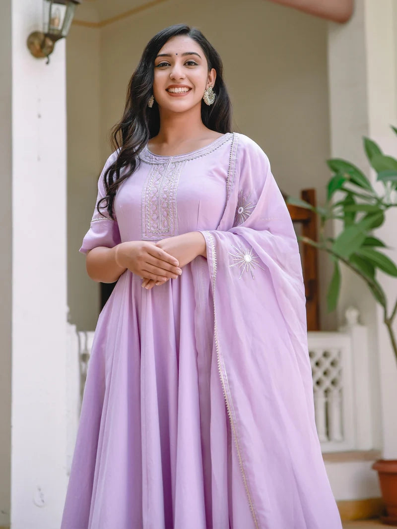 Lavender Fog Suit Set - Indianvirasat