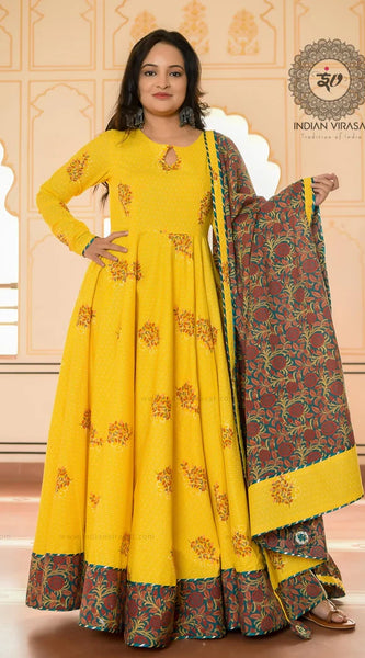 Tulip Yellow Anarkali Ethnic Dress