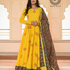 Tulip Yellow Anarkali Ethnic Dress - Indianvirasat