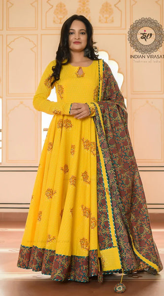 Tulip Yellow Anarkali Ethnic Dress