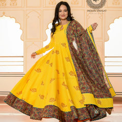 Tulip Yellow Anarkali Ethnic Dress - Indianvirasat
