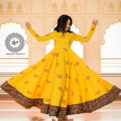 Tulip Yellow Anarkali Ethnic Dress - Indianvirasat
