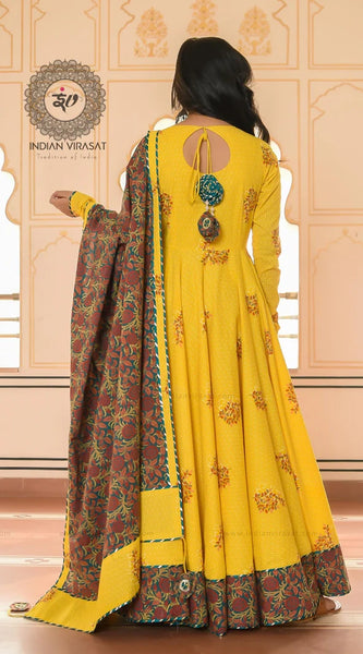 Tulip Yellow Anarkali Ethnic Dress