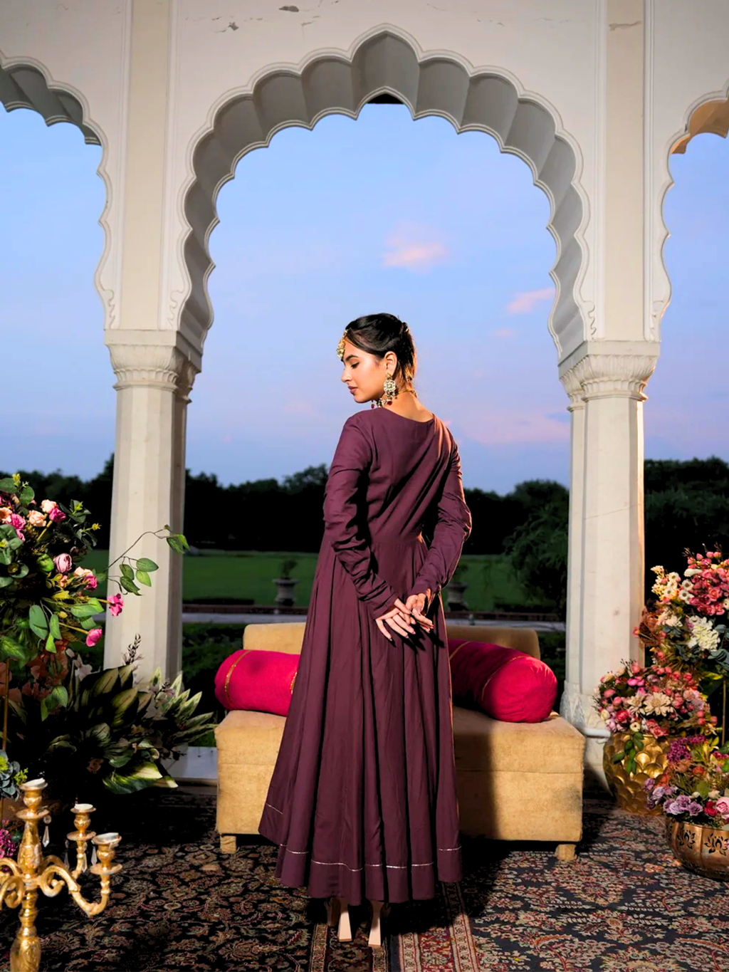 Noor Wine Kurta Set