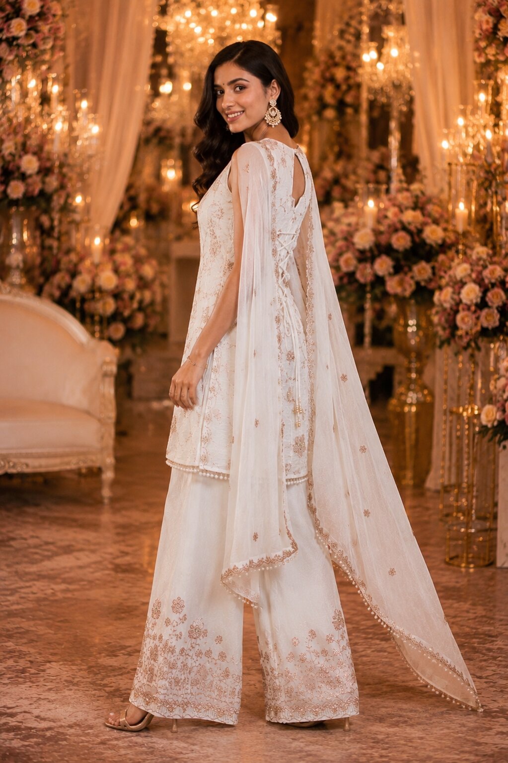 Eshaal White Wedding Wear Kurta Set