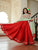 Crimson Red Chanderi Gown With Pista Green Dupatta