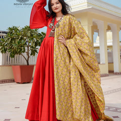 Poppy Red Bell Sleeves Dress