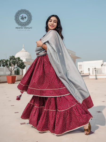 Plum Maroon Cut Sleeves Sharara Set