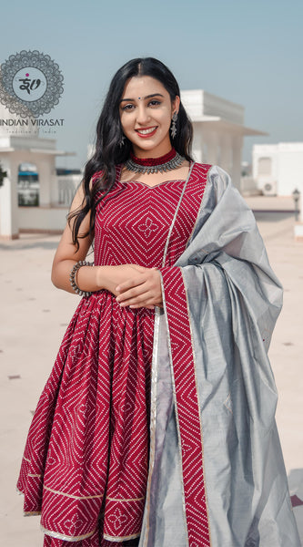 Plum Maroon Cut Sleeves Sharara Set - Indianvirasat