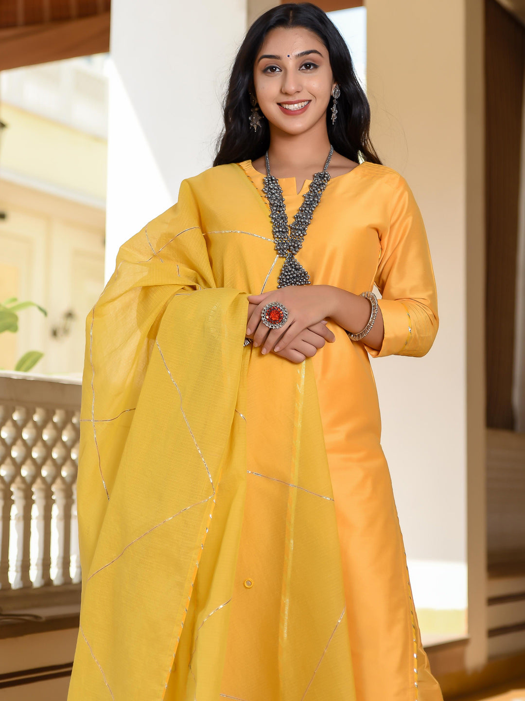 Buy online Yellow Kurta Pant Set With Dupatta from ethnic wear for Women by  Jompers for ₹1450 at 56% off | 2024 Limeroad.com