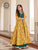 Marigold Yellow Floral Boota Cape with Embroidered Inner