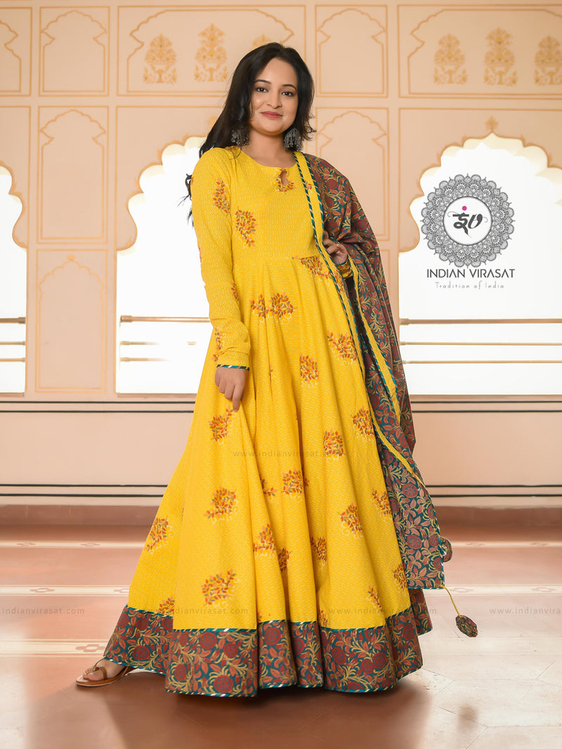 Tulip Yellow Anarkali Dress