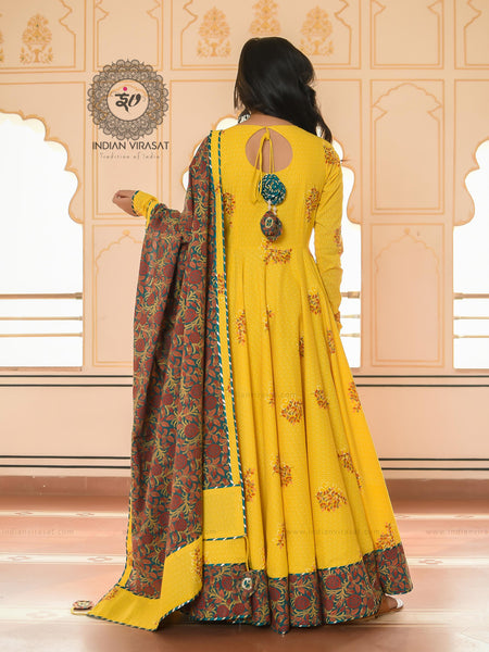 Tulip Yellow Anarkali Dress