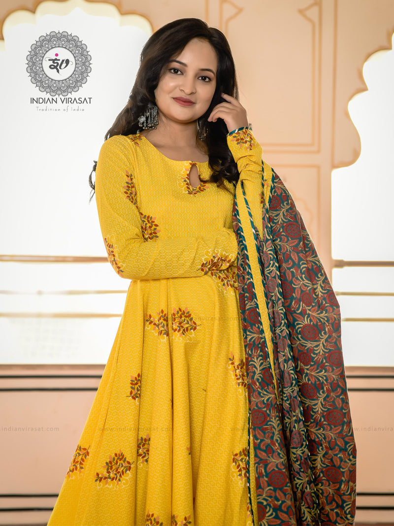 Tulip Yellow Anarkali Dress
