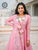 Flamingo Pink Cape with Printed Inner & Dupatta