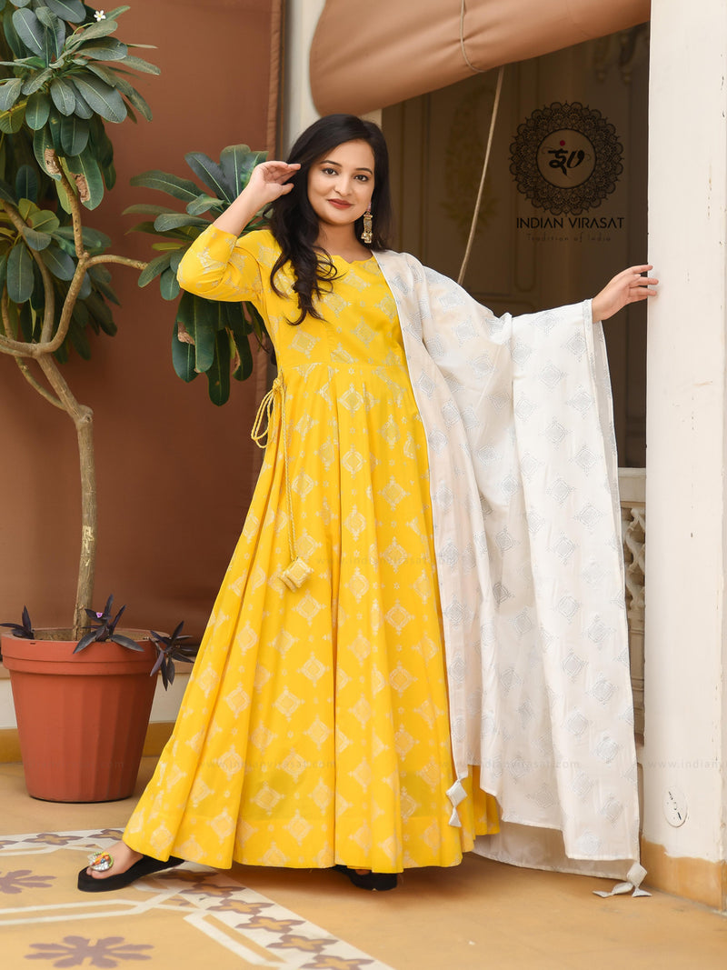 Daffodil Yellow Anarkali Dress