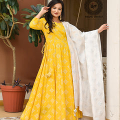 Daffodil Yellow Anarkali Dress