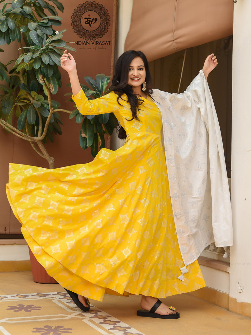 Daffodil Yellow Anarkali Dress