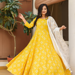Daffodil Yellow Anarkali Dress