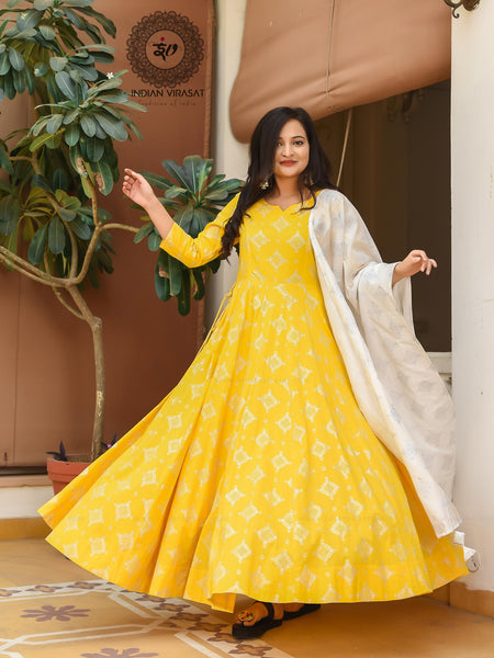 Daffodil Yellow Anarkali Dress