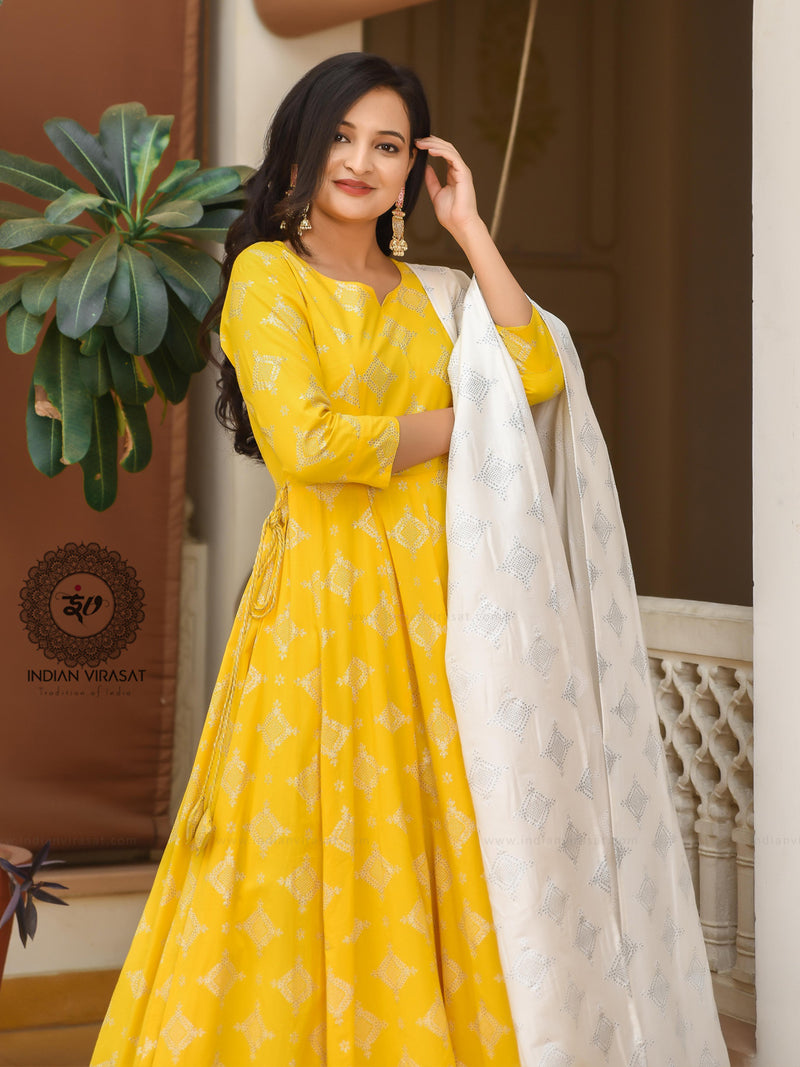 Daffodil Yellow Anarkali Dress