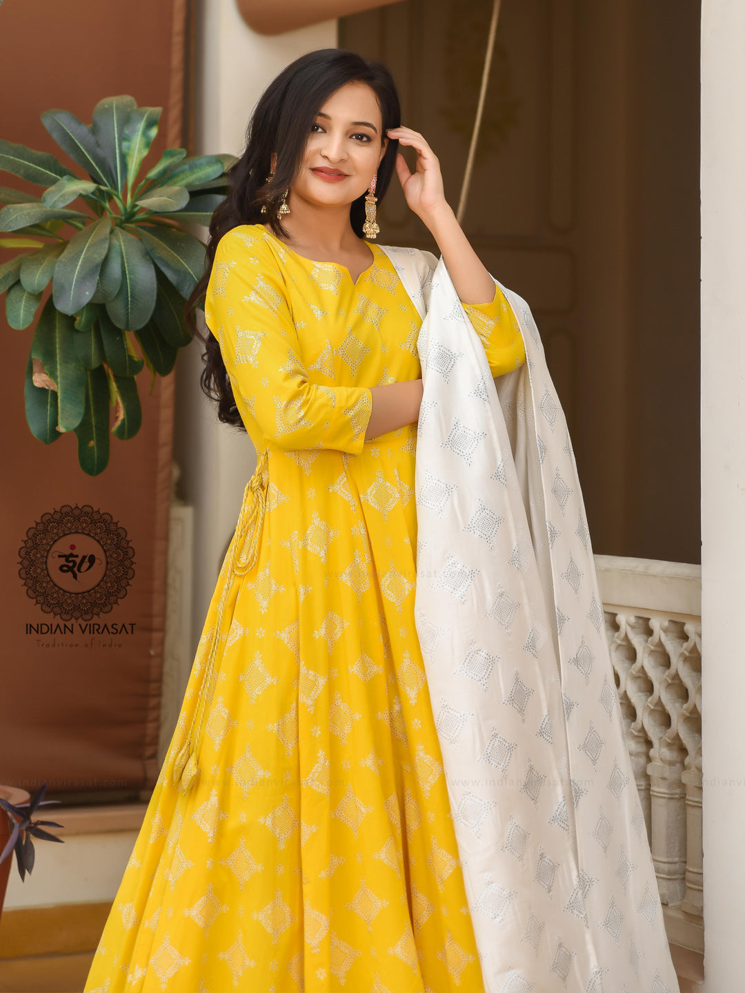 Daffodil Yellow Anarkali Dress – Indianvirasat